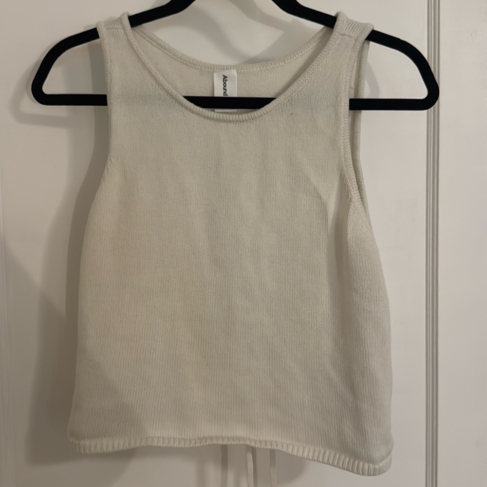 White Abound sweater cutout tank top